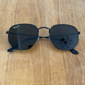 Polarized Black Octagon Raybans. Perfect Condition